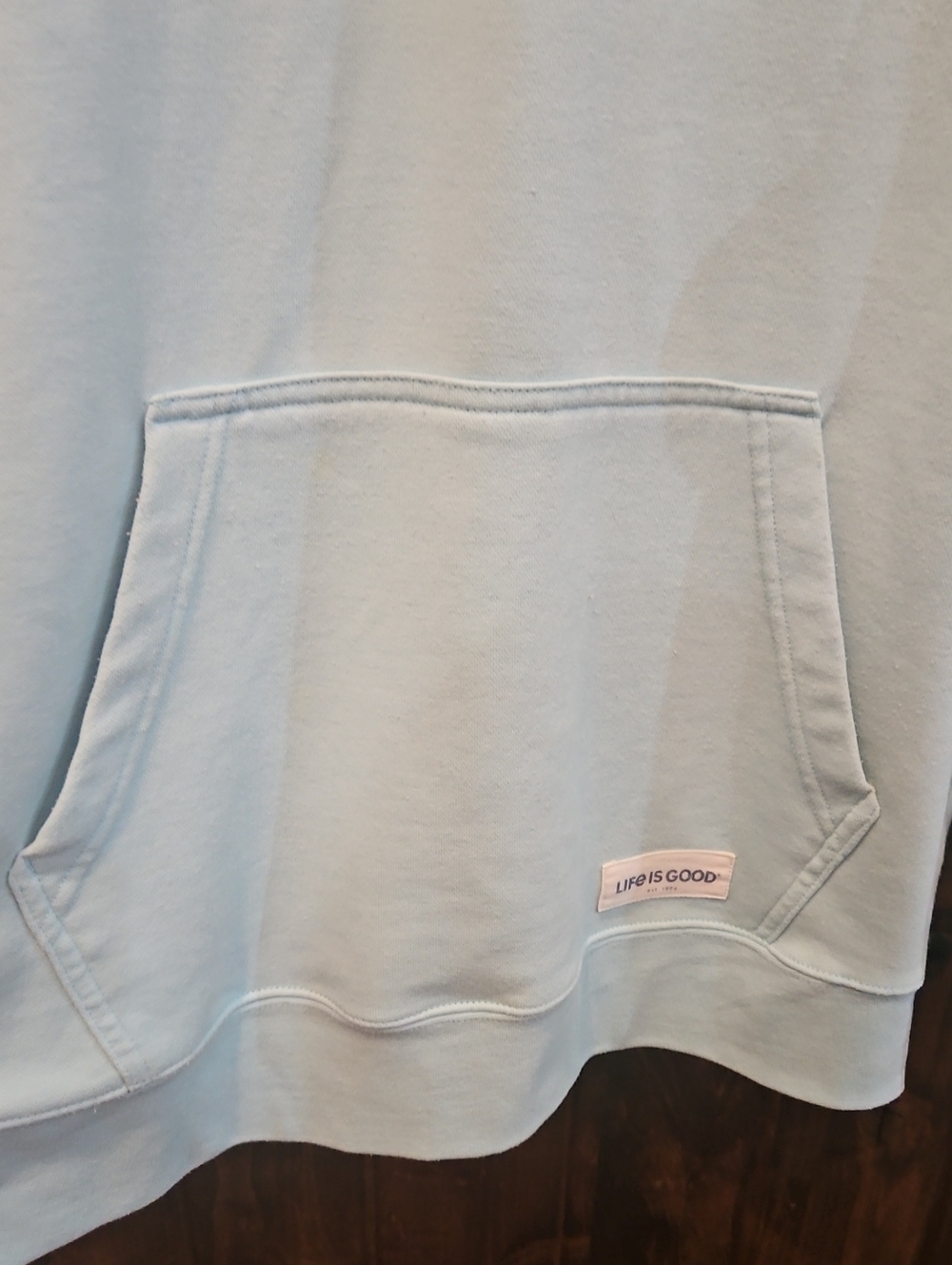 Life Is Good Oversized Pale Blue Fishing- Beach Soft Pullover Sweatshirt Hoodie - Picture 5 of 7